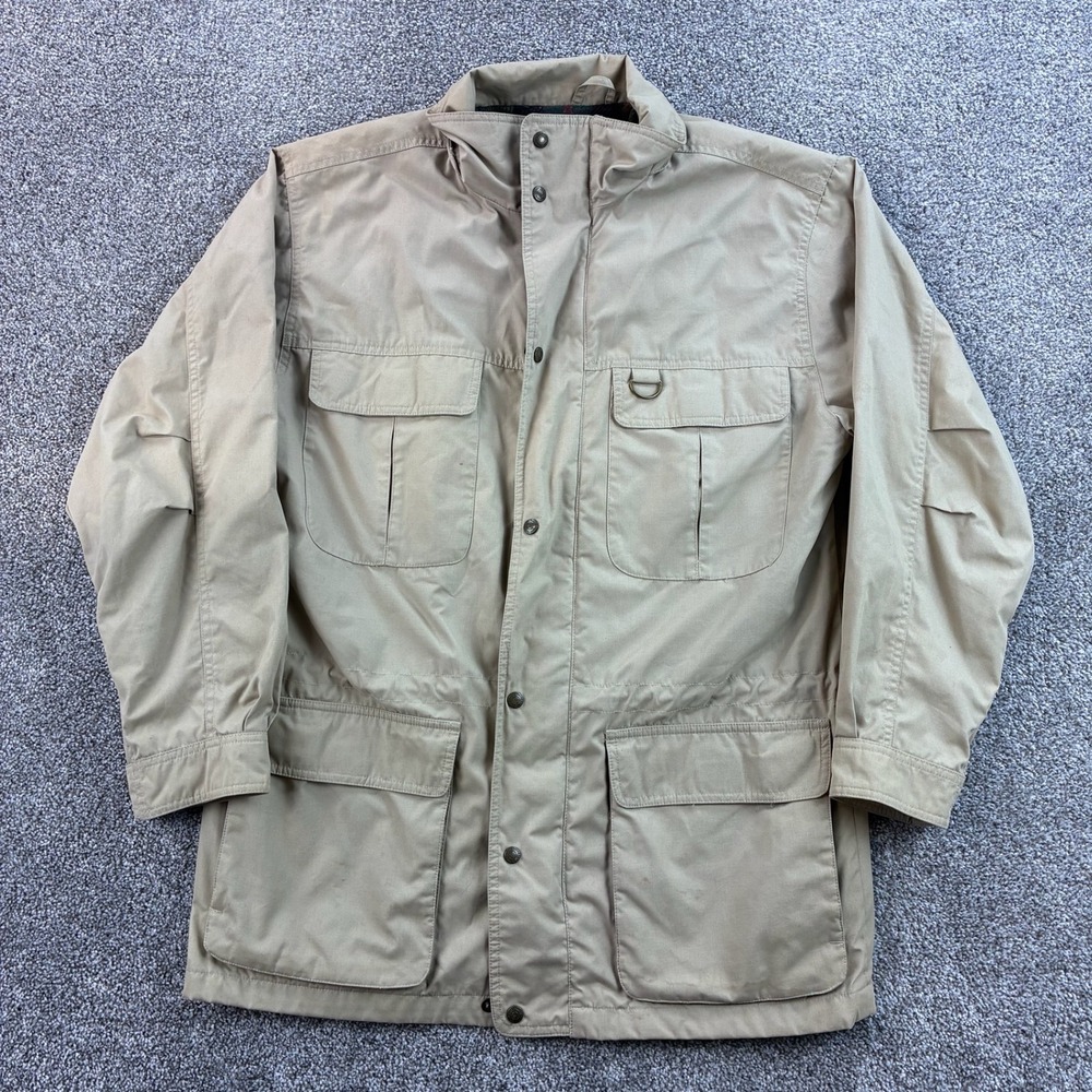 Vintage Eddie Bauer Field Jacket Mens M Tan Barn Insulated Lined Utility Safari